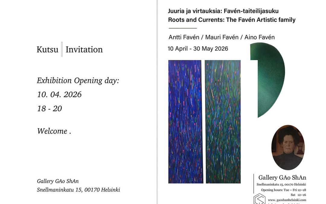 AINO FAVÉN MUKANA TULEVASSA JUURIA JA VIRTAUKSIA -NÄYTTELYSSÄ HELSINGISSÄ